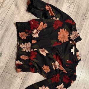 Floral Black Blouse